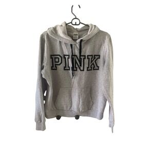 PINK Victoria's Secret Hoodie‎ Pullover Sweatshirt Comfy Casual Gray L